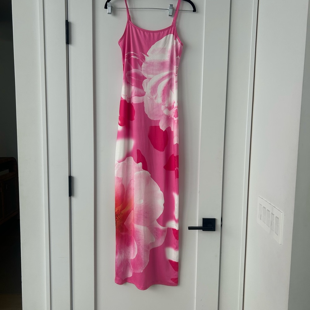 Honeyplum Pink Floral Maxi Dress